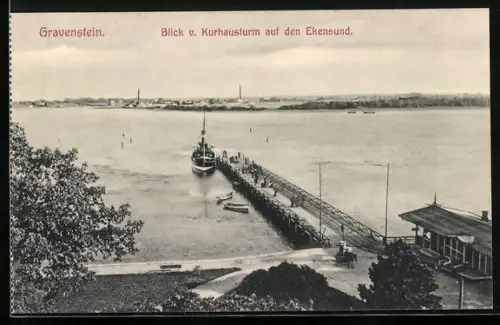 AK Gravenstein, Blick v. Kurhaus auf den Ekensund