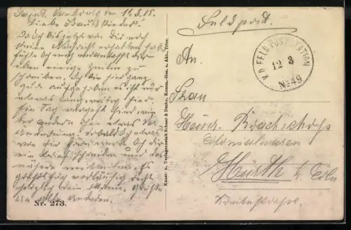 AK Tahure, Deutsche Besetzungssoldaten in Uniform in der zerstörten Ortschaft