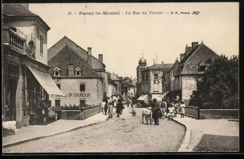 AK Paray-le-Monial, La Rue du Perrier, Strassenpartie