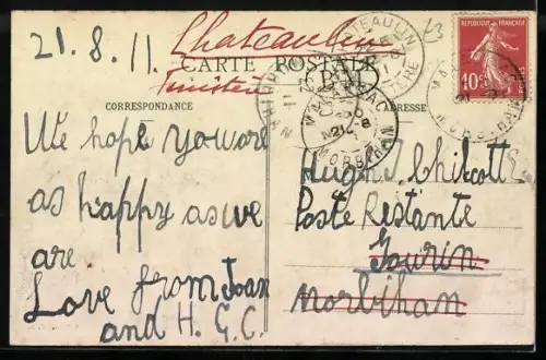 AK Rochefort-en-Terre, l'étang et porte de l'étang