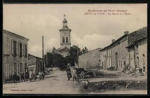 AK Ménil-la-Tour, La Mairie et l`Église