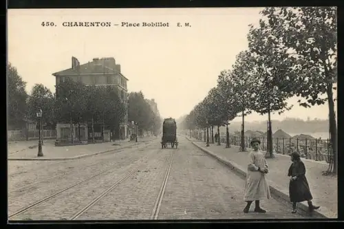 AK Charenton, Place Bobillot, Strassenpartie