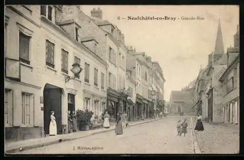 AK Neufchatel-en-Bray, Hotel Grand Cerf, Grande-Rue