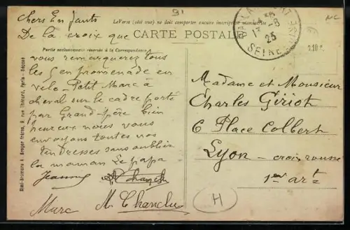 AK Ballancourt, Rue de Martroy, Cafe de Paris