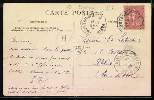 AK Ris-Orangis, Rue Nationale, Entrée de Paris