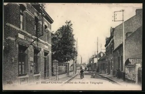 AK Bully-Grenay, Hôtel des Postes et Telegraphes