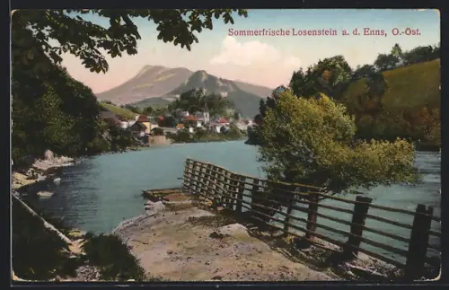 AK Losenstein a. d. Enns, Uferpartie an der Enns