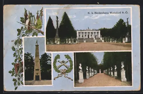 AK Wetzdorf, K.k. Heldenberg, verschiedene Ansichten