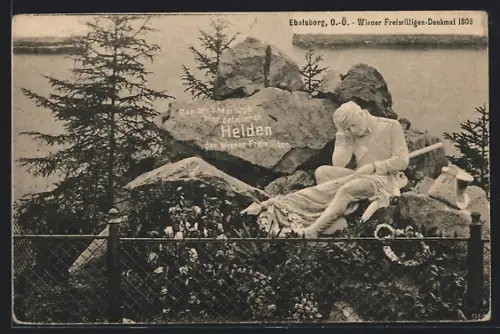 AK Ebelsberg /O.-Ö., Wiener Freiwilligen-Denkmal 1809