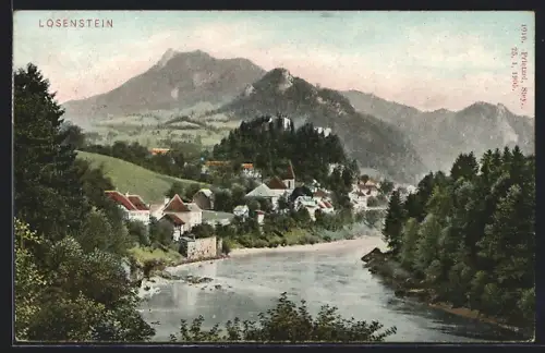 AK Losenstein, Totale mit Gebirgswand