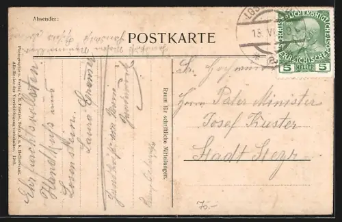 AK Losenstein, Totale mit Gebirgswand