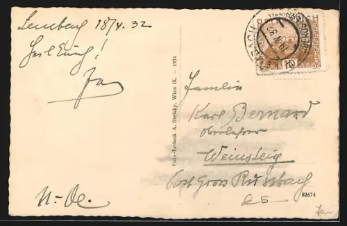 AK Lembach, Ortsansicht mit Ameisberg