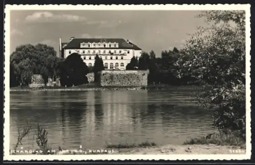 AK Schärding am Inn, Kurhaus mit Uferpartie