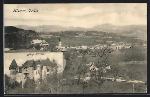 AK Klam /O.-Oe., Generalansicht, Burg Klamm