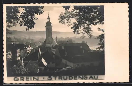 AK Grein an der Donau, Ortsansicht mit Kirche