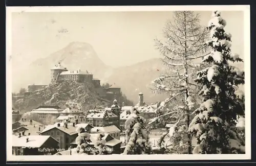 AK Kufstein, Teilansicht im Winter vom Andreas Hofer-Denkmal gesehen