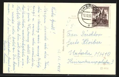 AK Schärding am Inn, Ortsansicht über den Fluss mit Kurhaus