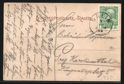 AK St. Nikola an der Donau, Teilansicht des Ortes