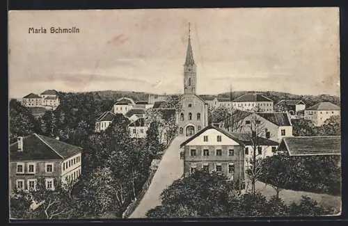 AK Maria Schmolln, Ortsansicht mit Kirche