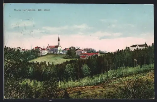 AK Maria Schmolln /Ob. Oest., Ortsansicht vom Wald her