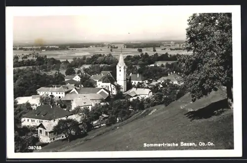 AK Saxen /O.-Oe., Panorama mit der Kirche