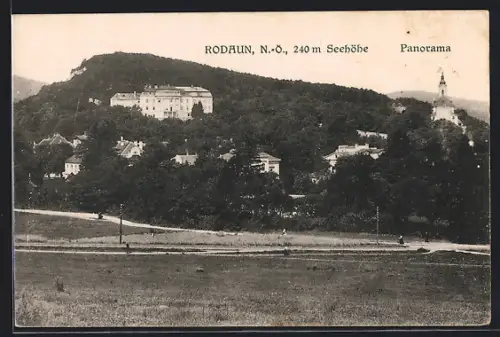 AK Rodaun /N.-Ö., Panorama mit Kirche