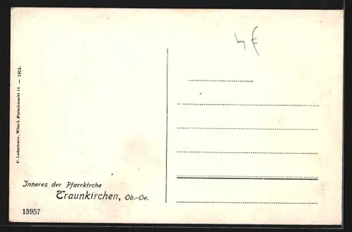AK Traunkirchen /Ob.-Oe., Inneres der Pfarrkirche