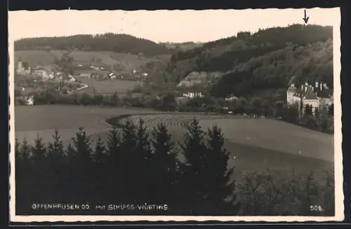AK Offenhausen, Panorama mit Schloss Würting