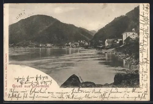 AK Kirchberg ob der Donau, Obermühl mit der Donau
