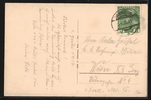 AK Sarmingstein a. d. Donau, Ortsansicht aus der Vogelschau