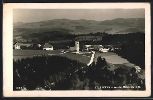 AK St. Stefan a. Walde, Blick mit Kirche