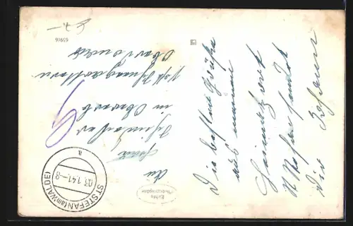 AK St. Stefan a. Walde, Blick mit Kirche