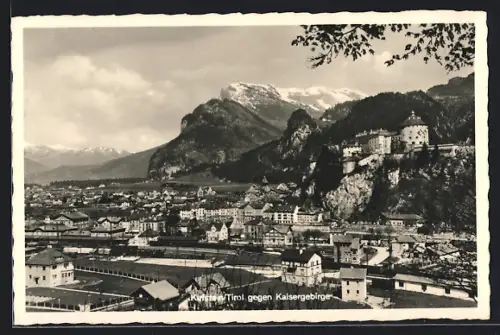 AK Kufstein /Tirol, Teilansicht gegen Kaisergebirge