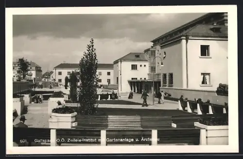 AK Gallspach, Zeileis-Institut mit Gartenanlage und Ärztebau