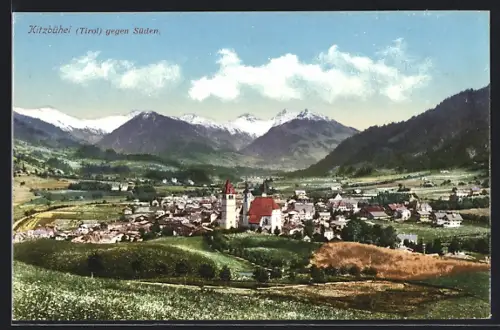 AK Kitzbühel, Teilansicht mit Kirche gegen Süden
