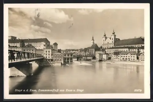 AK Steyr a. d. Enns, Zusammenfluss von Enns und Steyr