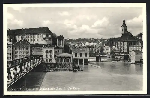 AK Steyr, Einmündung der Steyr in die Enns