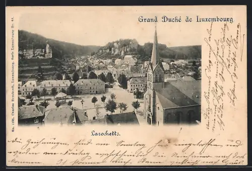 AK Larochette, Totalansicht aus der Vogelschau
