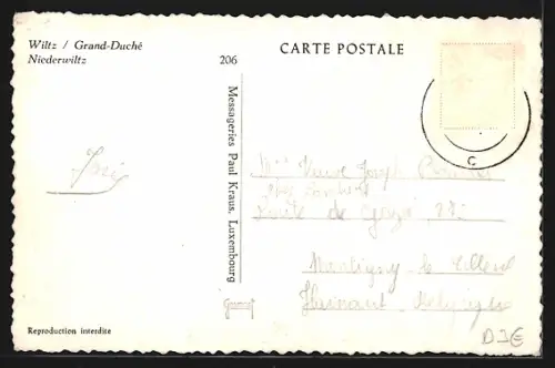 AK Wiltz, Niederwiltz, Totalansicht aus der Vogelschau