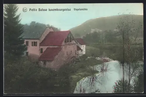 AK Vogelsmühle /Petite Suisse luxembourgoise, Gebäude mit Fluss