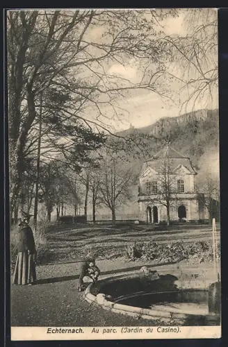 AK Echternach, Au parc, Jardin du Casino