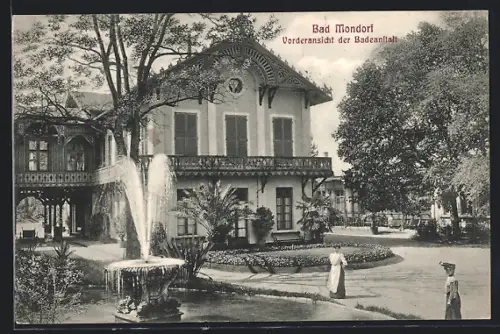 AK Bad-Mondorf, Vorderansicht der Badeanstalt