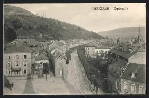 AK Diekirch, Esplanade aus der Vogelschau