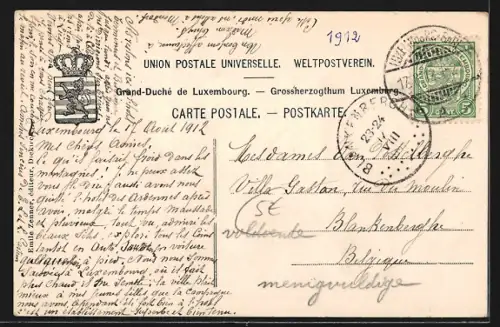 AK Diekirch, Hotel des Ardennes, vue prise du jardin