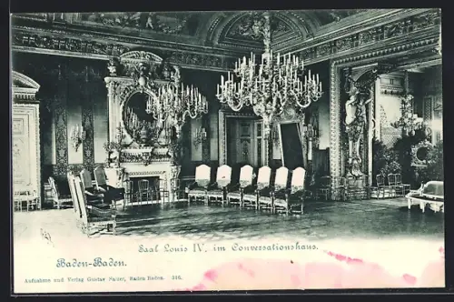 AK Baden-Baden, Konversationshaus, Saal Louis IV.