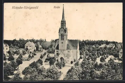 AK Dresden-Klotzsche, Kirche mit Umgebung