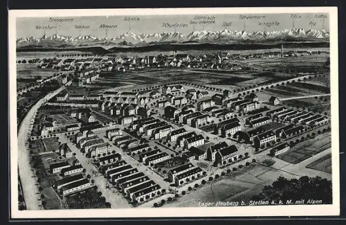 Künstler-AK Stetten a. k. M., Lager Heuberg mit Säntis, Rätikon und Glärnisch