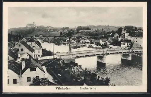 AK Vilshofen, Fischerzeile aus der Vogelschau