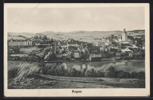 AK Regen, Ortsansicht mit Flusspartie