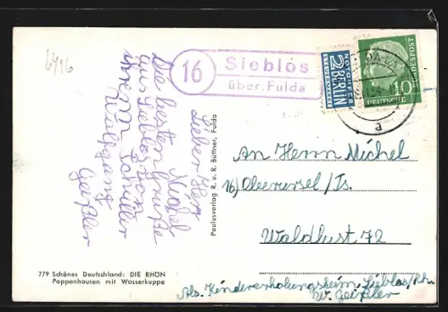 AK Poppenhausen /Rhön, Ortsansicht mit Wasserkuppe